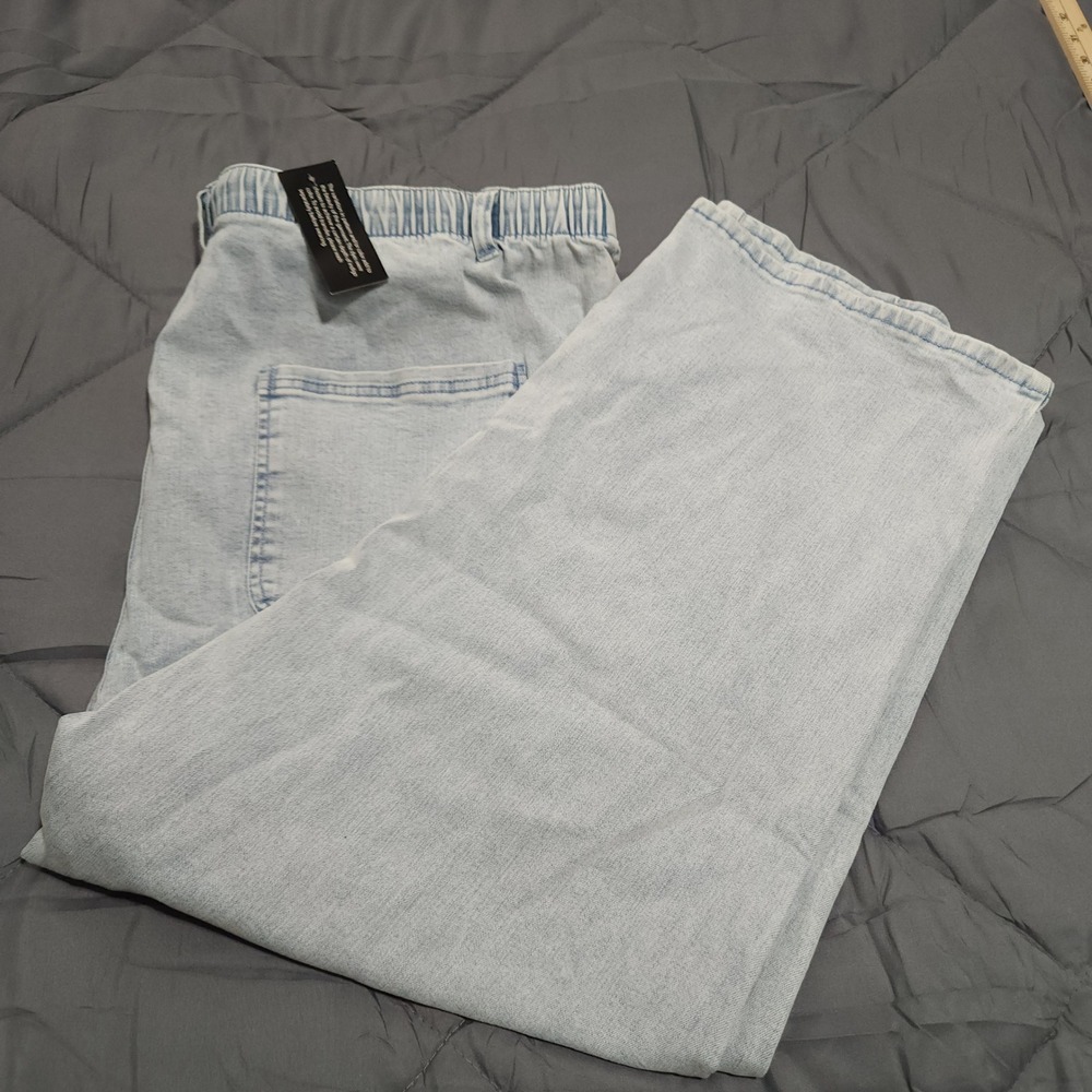 Studio Park Jeans Women's 2XP 44x26.5 High Rise Petite‎ Plus Light Wash Comfort
